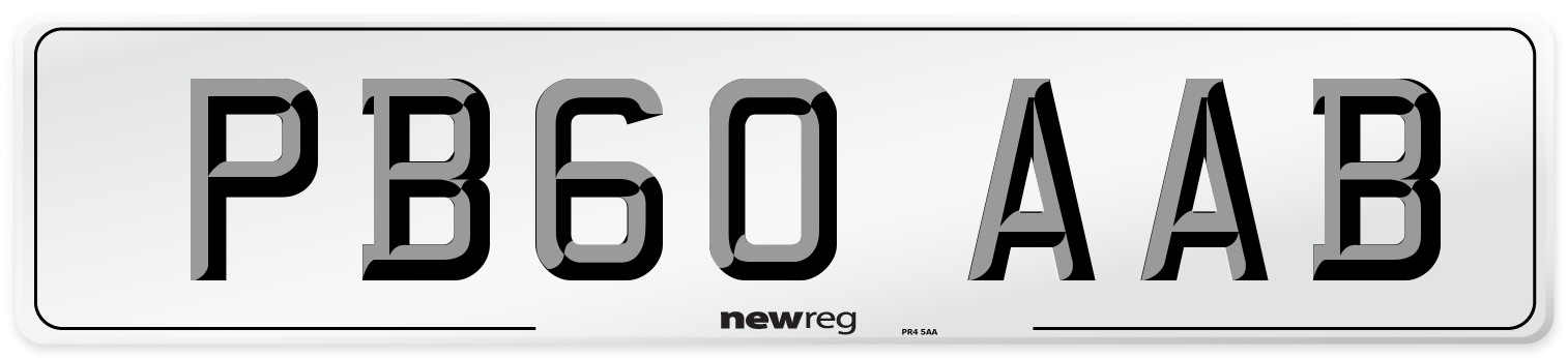 PB60 AAB Number Plate from New Reg